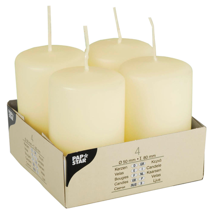 Artikelbild für STARPAK Stumpenkerzen elfenbein, 4 St., Artikelnummer 514087