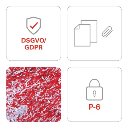 Artikelbild 6 für HSM SECURIO AF150 Aktenvernichter mit Partikelschnitt P-6, 0,78 x 11 mm, bis 150 Blatt, weiß, Artikelnummer 134698