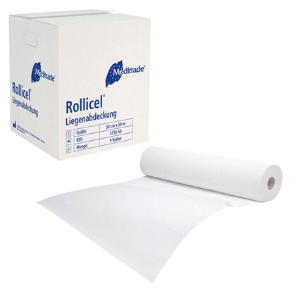 Artikelbild 2 für Meditrade® Ärztekrepp ROLLICEL® 2-lagig weiß 50,0 cm x 50,0 m, 9 Rollen, Artikelnummer 242239
