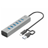 Artikelbild 1 für i-tec® USB-Hub USB-C/USB-A Charging Metal 7-fach grau, Artikelnummer 662571