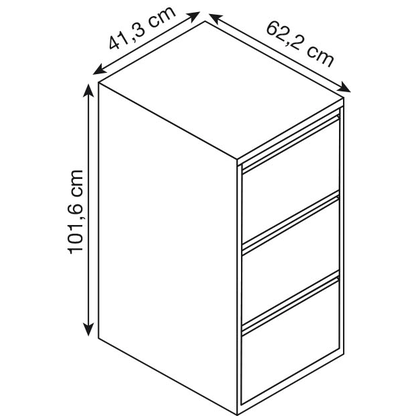 Artikelbild 2 für BISLEY LIGHT Hängeregistraturschrank lichtgrau 3 Schubladen 41,3 x 62,2 x 101,6 cm, 1 St., Artikelnummer 955690