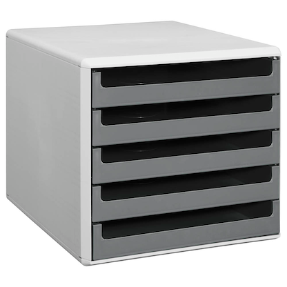 Artikelbild 3 für M&M Schubladenbox dunkelgrau 30050910, DIN A4 mit 5 Schubladen, 1 St., Artikelnummer 350165