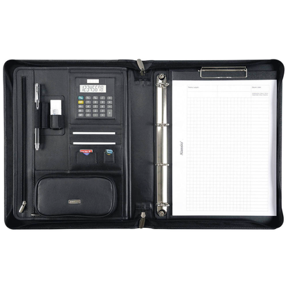 Artikelbild 2 für Alassio Ringbuchmappe BOSA Leder DIN A4 schwarz, Artikelnummer 359893