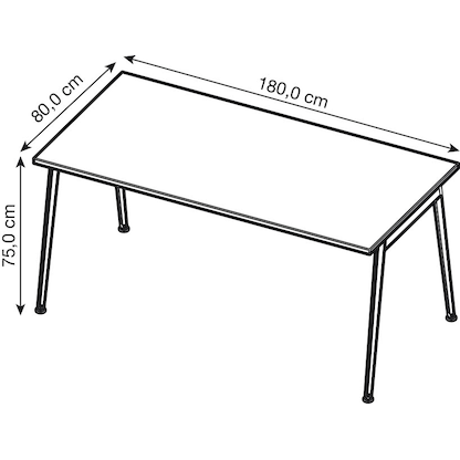 Artikelbild 2 für Quadrifoglio X3 Schreibtisch beton rechteckig, 4-Fuß-Gestell grau 180,0 x 80,0 cm, Artikelnummer 592333