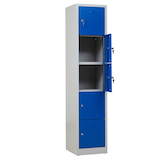 Artikelbild 1 für Gürkan Schließfachschrank lichtgrau, enzianblau 110889, 5 Schließfächer 41,0 x 45,0 x 190,0 cm, Artikelnummer 560685