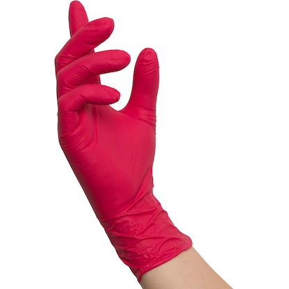 Artikelbild 2 für NITRAS MEDICAL unisex Einmalhandschuhe RED WAVE rot Größe M, 100 St., Artikelnummer 684874