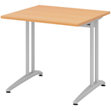 Artikelbild 1 für HAMMERBACHER Altus Schreibtisch buche quadratisch, C-Fuß-Gestell silber 80,0 x 80,0 cm, Artikelnummer 203430