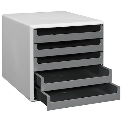 Artikelbild 2 für M&M Schubladenbox dunkelgrau 30050910, DIN A4 mit 5 Schubladen, 1 St., Artikelnummer 350165