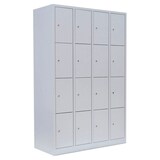 Artikelbild 1 für LÜLLMANN Schließfachschrank lichtgrau 520440, 16 Schließfächer 117,0 x 50,0 x 180,0 cm, Artikelnummer 831077