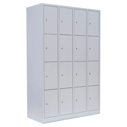 Artikelbild für LÜLLMANN Schließfachschrank lichtgrau 520440, 16 Schließfächer 117,0 x 50,0 x 180,0 cm, Artikelnummer 831077
