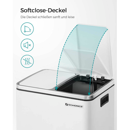 Artikelbild 6 für SONGMICS Mülltrenner 2x 15,0 l weiß, 1 St., Artikelnummer 290617