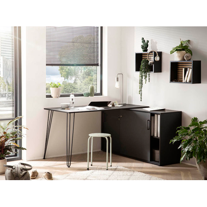 Artikelbild 5 für MÖBELPARTNER Wandregal Ekko schwarz, Akustikoptik 40,2 x 15,7 x 30,2 cm, 1 St., Artikelnummer 323707