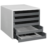 Artikelbild 1 für M&M Schubladenbox dunkelgrau 30050910, DIN A4 mit 5 Schubladen, 1 St., Artikelnummer 350165