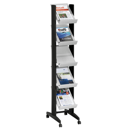 Artikelbild für PAPERFLOW Prospektregal grau DIN A4 5 Fächer 35,0 x 38,5 x 167,5 cm, 1 St., Artikelnummer 589663