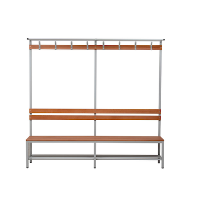 Artikelbild 2 für Gürkan Garderobenbank mit Haken und Schuhrost 107316 grau, buche Holz 200,0 cm, Artikelnummer 562898