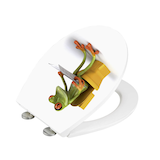 Artikelbild 1 für WENKO WC-Sitz mit Absenkautomatik Frog weiß, grün, 1 St., Artikelnummer 816484
