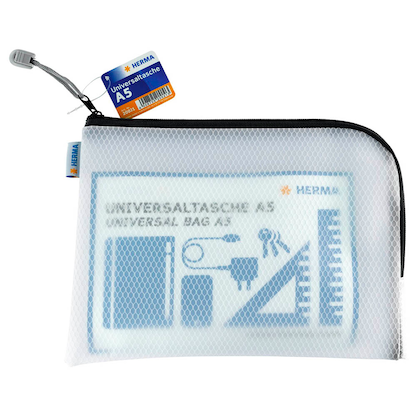 Artikelbild 5 für HERMA Reißverschlussbeutel DIN A5 transparent/schwarz, 1 St., Artikelnummer 650618