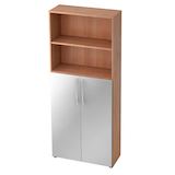 Artikelbild 1 für HAMMERBACHER Regalschrank 4770, V4770/N/S/BM nussbaum, silber 80,0 x 34,6 x 188,0 cm, 1 St., Artikelnummer 867320