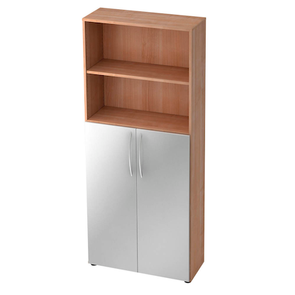 Artikelbild für HAMMERBACHER Regalschrank Altus, V4770/N/S/BM nussbaum, silber 80,0 x 34,6 x 188,0 cm, 1 St., Artikelnummer 966044