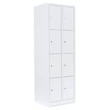 Artikelbild 1 für LÜLLMANN Schließfachschrank signalweiß 520427, 8 Schließfächer 60,0 x 50,0 x 180,0 cm, Artikelnummer 831127