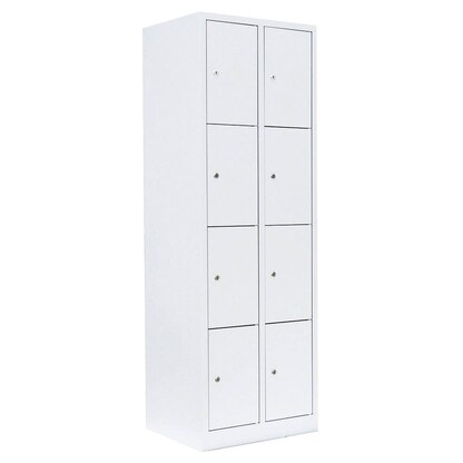 Artikelbild für LÜLLMANN Schließfachschrank signalweiß 520427, 8 Schließfächer 60,0 x 50,0 x 180,0 cm, Artikelnummer 831127