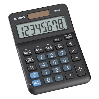 Artikelbild 2 für CASIO MS-8F Tischrechner schwarz, Artikelnummer 838023