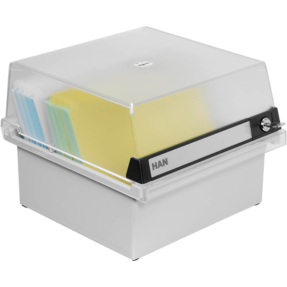 Artikelbild 3 für HAN Karteikasten DIN A5 für 800 Karteikarten lichtgrau mit Deckel, Artikelnummer 694059