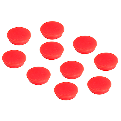 Artikelbild für FRANKEN Haftmagnet Magnete rot, Kunststoff Ø 3,2 x 0,7 cm, 10 St., Artikelnummer 530720
