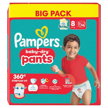 Artikelbild 2 für Pampers® Windeln baby-dry™ BIG PACK Gr. 8 (17+ kg) für Kids und Teens, 34 St., Artikelnummer 585352