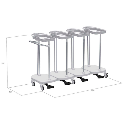 Artikelbild 2 für BOI Wäschekorb Basic 4-fach hellgrau, 1 St., Artikelnummer 725589