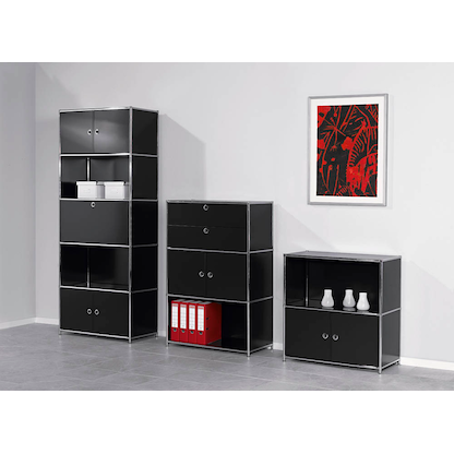 Artikelbild 7 für viasit Aktenregal System4 schwarz 77,9 x 40,4 x 193,2 cm, 1 St., Artikelnummer 214585