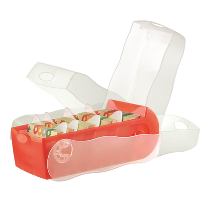 Artikelbild 4 für HAN Croco Karteikasten DIN A7 für 900 Karteikarten rot mit Deckel, Artikelnummer 572723