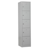 Artikelbild 1 für Gürkan Schließfachschrank lichtgrau 110079, 5 Schließfächer 41,0 x 45,0 x 190,0 cm, Artikelnummer 560692