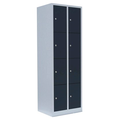 Artikelbild für LÜLLMANN Schließfachschrank anthrazit, lichtgrau 520428, 8 Schließfächer 60,0 x 50,0 x 180,0 cm, Artikelnummer 831139