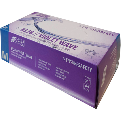 Artikelbild 3 für NITRAS MEDICAL unisex Einmalhandschuhe VIOLET WAVE lila Größe M, 100 St., Artikelnummer 684932