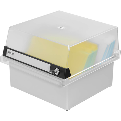 Artikelbild 4 für HAN Karteikasten DIN A5 für 800 Karteikarten lichtgrau mit Deckel, Artikelnummer 694059