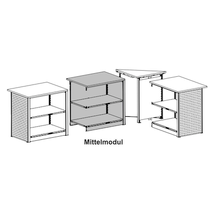 Artikelbild 2 für SCHULTE Thekenmodul MULTIplus Mittelmodul gerade, mit Arbeitsplatte, lichtgrau, schwarz 100,6 x 78,0 x 103,5 cm, Artikelnummer 166841