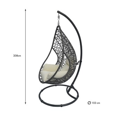 Artikelbild 4 für greemotion Hängesessel Kuba anthrazit, Metall, 1 St., Artikelnummer 423407