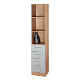 Artikelbild 1 für HAMMERBACHER Regalschrank 7600 RE, V7600/N/S/RE nussbaum, silber 40,6 x 42,0 x 200,4 cm, 1 St., Artikelnummer 866653