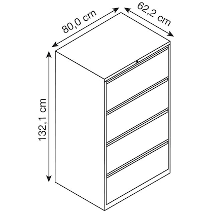 Artikelbild 2 für AKTION: BISLEY LIGHT Hängeregistraturschränke schwarz 4 Schubladen 80,0 x 62,2 x 132,1 cm, 3 St., Artikelnummer 102818