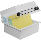 Artikelbild 1 für HAN Karteikasten DIN A5 für 800 Karteikarten lichtgrau mit Deckel, Artikelnummer 694059