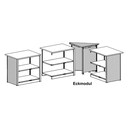 Artikelbild 2 für SCHULTE Thekenmodul MULTIplus Eckmodul mit Arbeitsplatte, schwarz, lichtgrau 80,6 x 78,0 x 103,5 cm, Artikelnummer 167009