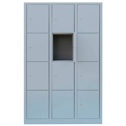 Artikelbild 3 für LÜLLMANN Schließfachschrank lichtgrau 523430, 12 Schließfächer 118,5 x 50,0 x 180,0 cm, Artikelnummer 186417