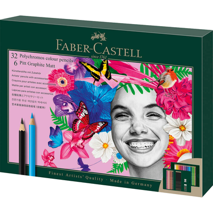 Artikelbild 3 für FABER-CASTELL Polychromos & Pitt Graphite Matt Malset farbsortiert, 40 St., Artikelnummer 443519