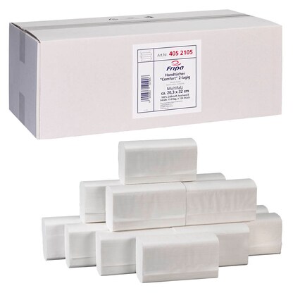 Artikelbild für FRIPA Papierhandtücher 4052105 Comfort Interfold-Falzung 2-lagig 1.860 Tücher, Artikelnummer 532497