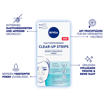 Artikelbild 2 für NIVEA HAUTVERFEINERNDE CLEAR-UP STRIPS Mitesserpflaster 6 St., Artikelnummer 577389