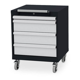 Artikelbild 1 für Simplaflex® Systemeinrichter C-Line Werkstattwagen grau 4 Schubladen, Artikelnummer 683886