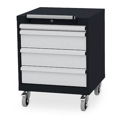 Artikelbild für Simplaflex® Systemeinrichter C-Line Werkstattwagen grau 4 Schubladen, Artikelnummer 683886