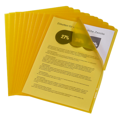 Artikelbild für LEITZ Sichthüllen 4000 DIN A4 gelb genarbt 0,13 mm, 100 St., Artikelnummer 944470