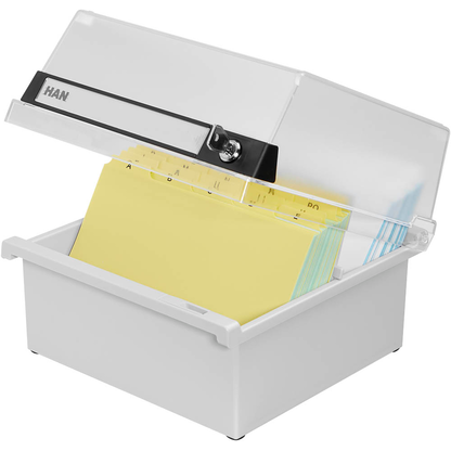 Artikelbild 5 für HAN Karteikasten DIN A5 für 800 Karteikarten lichtgrau mit Deckel, Artikelnummer 694059